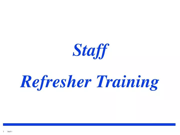 staff refresher training