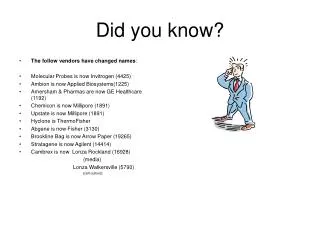 Did you know?