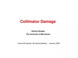 Collimator Damage