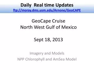 GeoCape Cruise North West Gulf of Mexico Sept 18, 2013