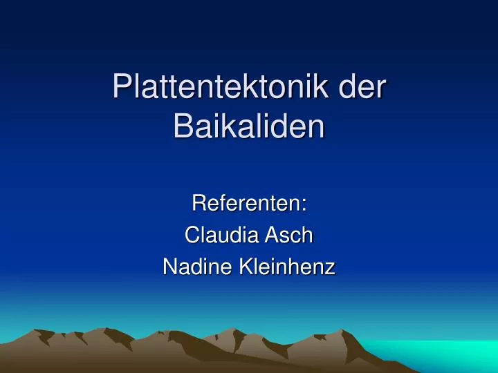 plattentektonik der baikaliden