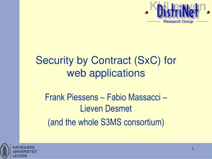 security by contract sxc for web applications