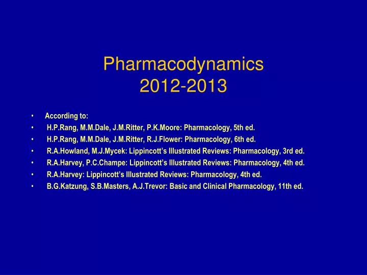 pharmacodynamics 20 12 2013