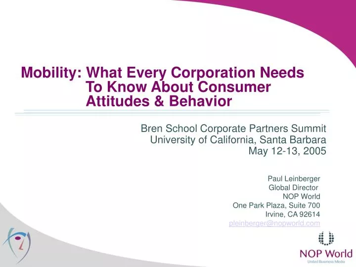 mobility what every corporation needs to know about consumer attitudes behavior