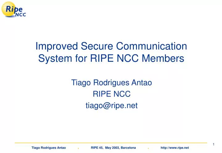 improved secure communication system for ripe ncc members