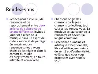 rendez vous