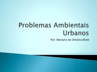 problemas ambientais urbanos