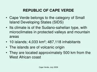 REPUBLIC OF CAPE VERDE