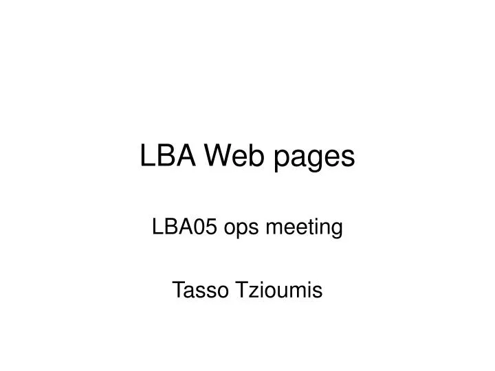 lba web pages