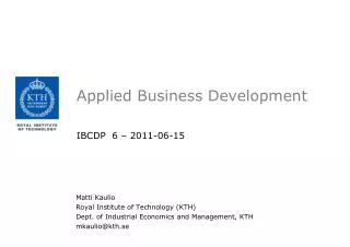 Applied Business Development