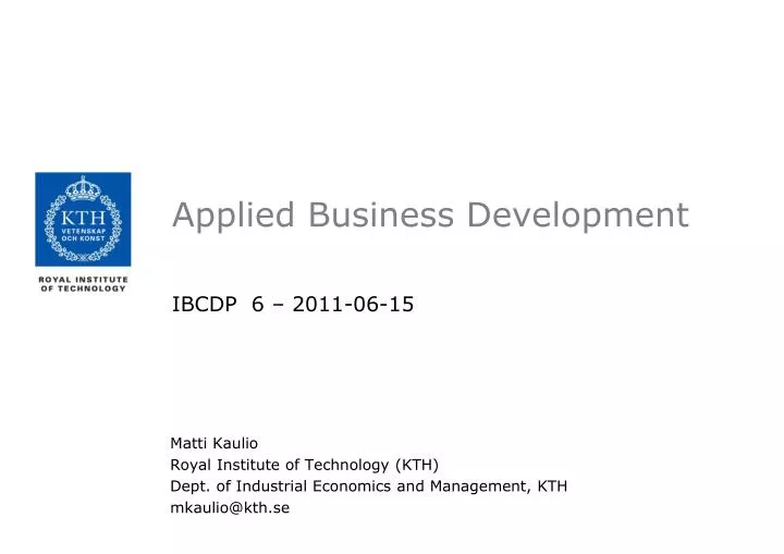 applied business development