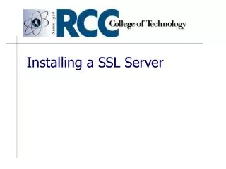Installing a SSL Server