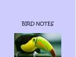 BIRD NOTES - slide 1