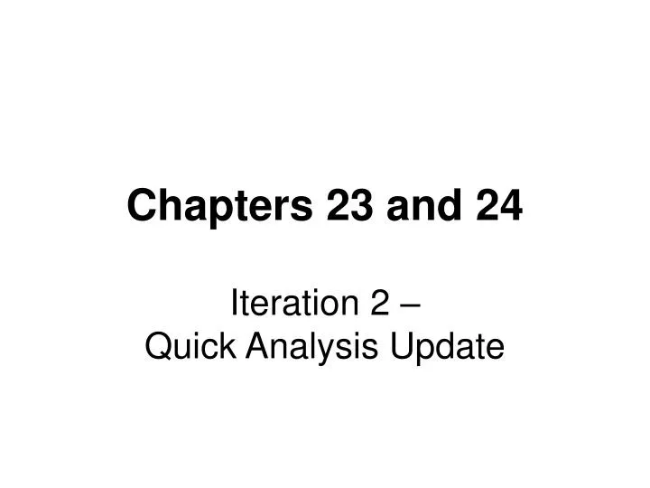 chapters 23 and 24