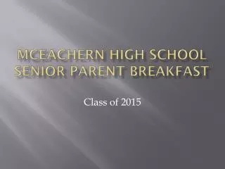 McEachern high school senior parent breakfast