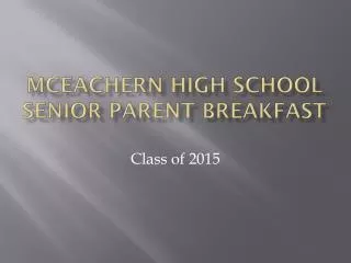 mceachern high school senior parent breakfast