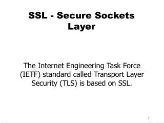 ssl secure sockets layer