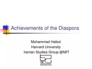 Achievements of the Diaspora