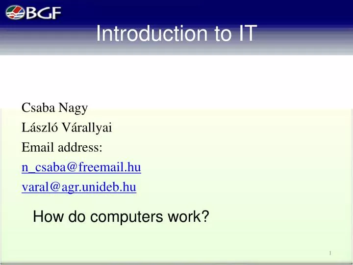 introduction to it