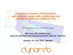 Optimization of a bearing angle Dipl.-Ing. (FH) Andreas Veiz - slide 1