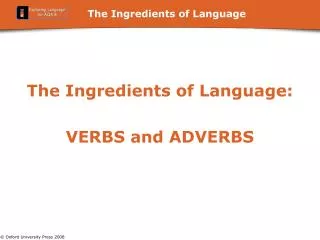 The Ingredients of Language