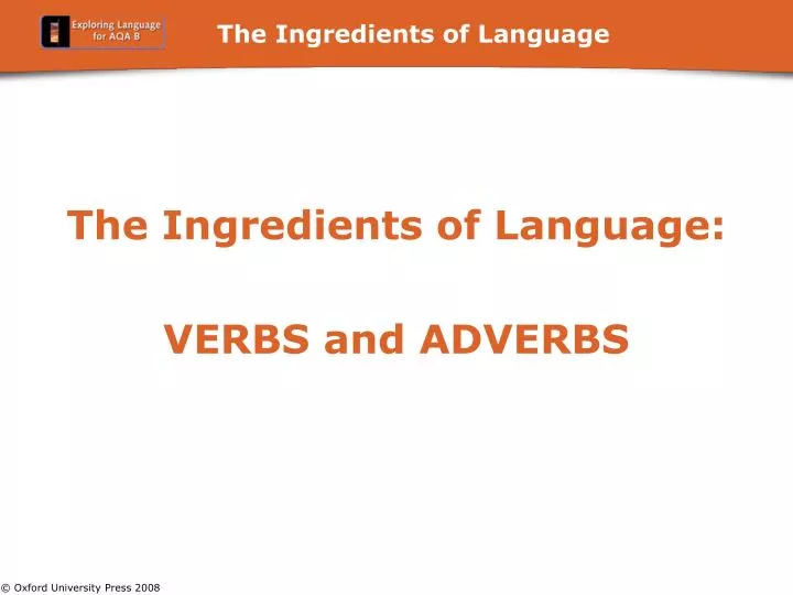 the ingredients of language