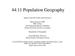 44:11 Population Geography