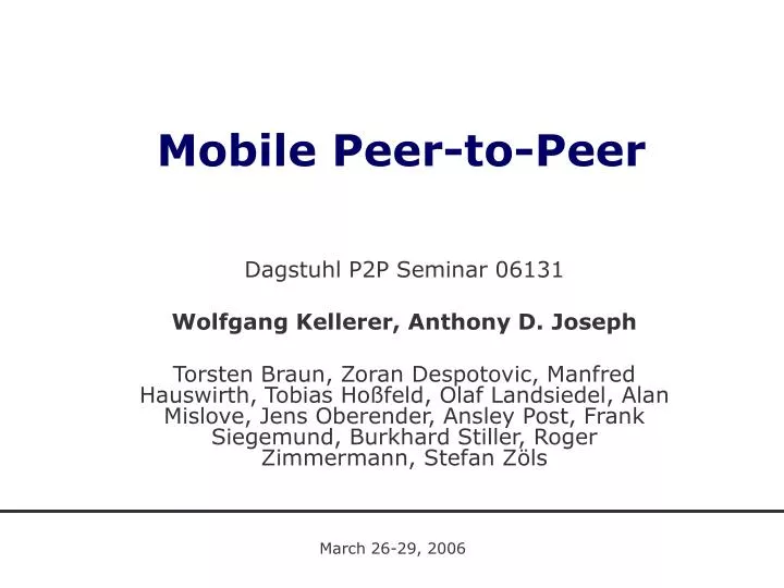 mobile peer to peer