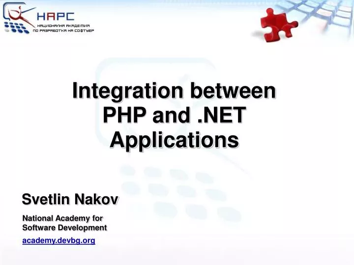 integration between php and net applications