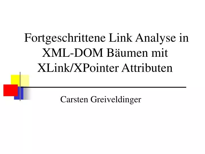 fortgeschrittene link analyse in xml dom b umen mit xlink xpointer attributen