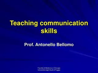 teaching communication skills