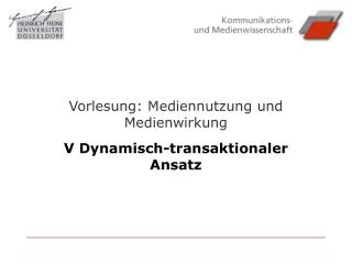 vorlesung mediennutzung und medienwirkung