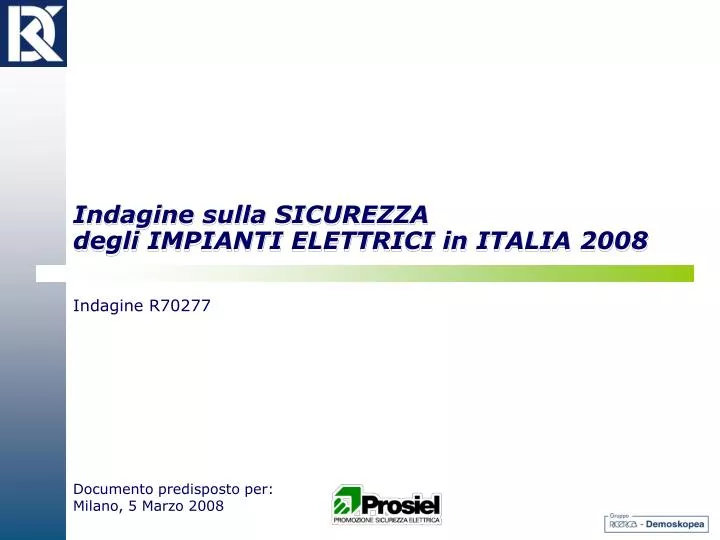 indagine sulla sicurezza degli impianti elettrici in italia 2008