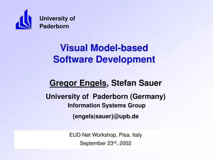 eud net workshop pisa italy september 23 rd 2002