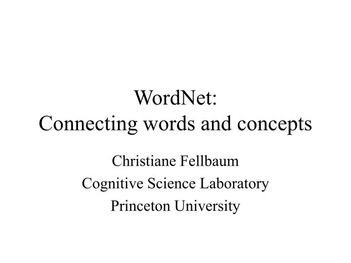 wordnet connecting words and concepts