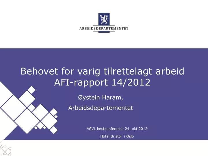 behovet for varig tilrettelagt arbeid afi rapport 14 2012