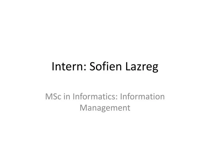 intern sofien lazreg