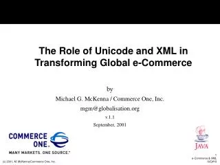 The Role of Unicode and XML in Transforming Global e-Commerce
