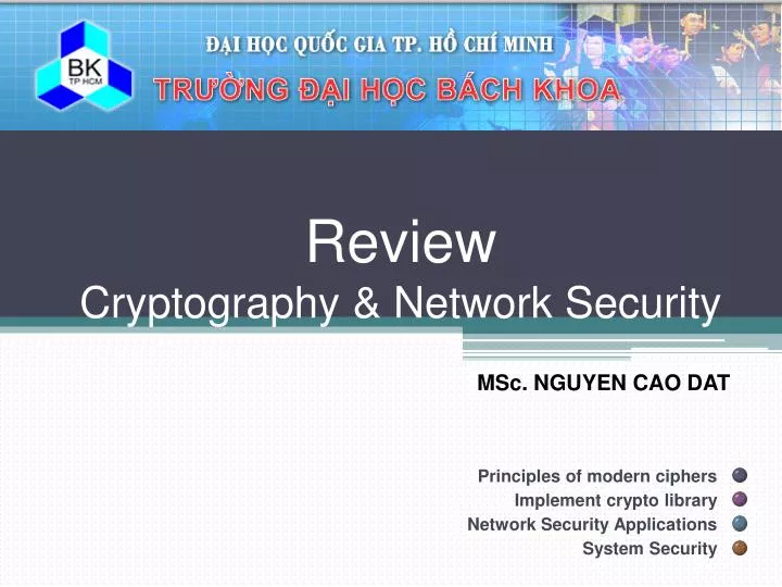 review cryptography network security