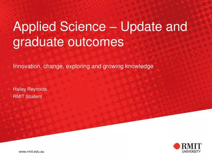 applied science update and graduate outcomes