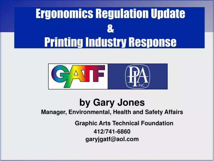ergonomics regulation update printing industry response