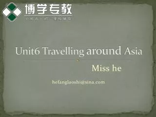 Unit6 Travelling around Asia