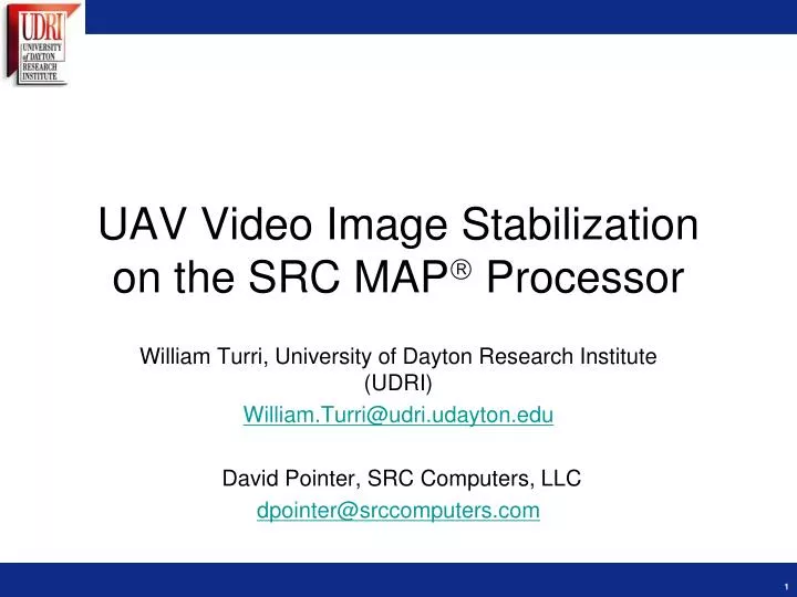 uav video image stabilization on the src map processor