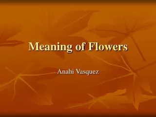 Meaning of Flowers