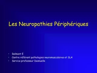 les neuropathies p riph riques