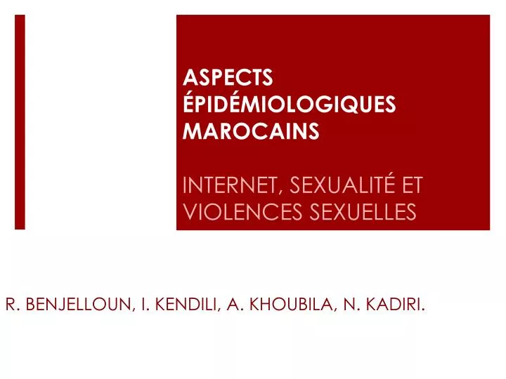 aspects pid miologiques marocains internet sexualit et violences sexuelles
