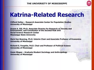 Katrina-Related Research