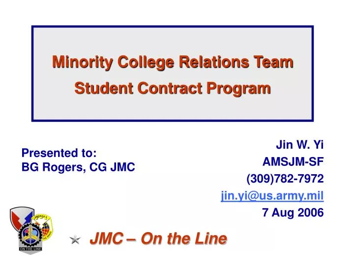 minority college relations team student contract program