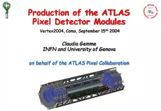 Production of the ATLAS Pixel Detector Modules Vertex2004, Como, September 15 th 2004
