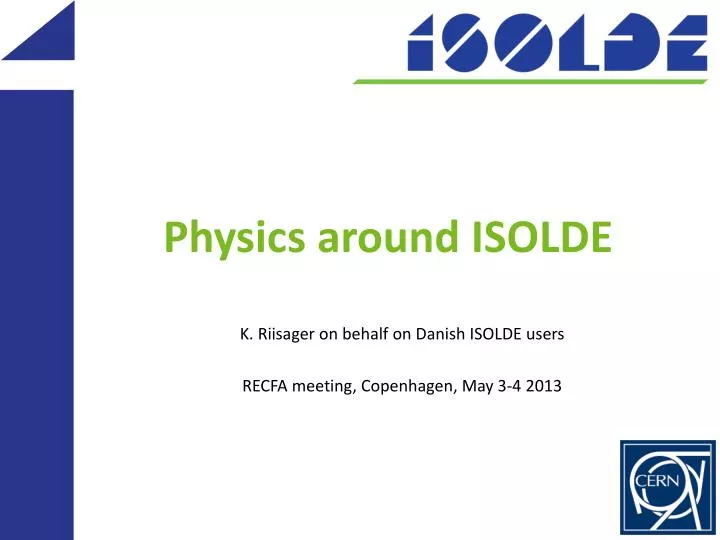 physics around isolde